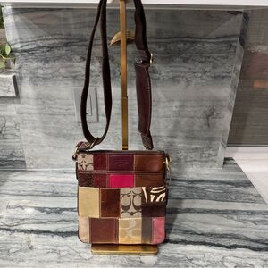 Coach Patchwork Crossbody Bag‎ - Brown, Pink, Gold